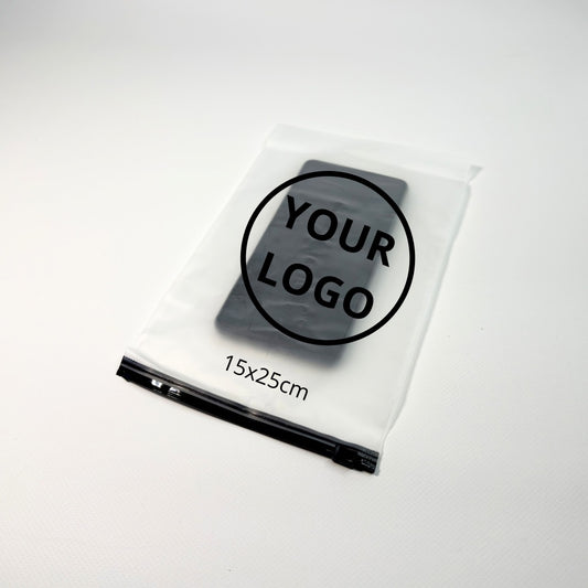 Custom Frosted Zipper Bags 15х25cm (5.9x9.8in) White