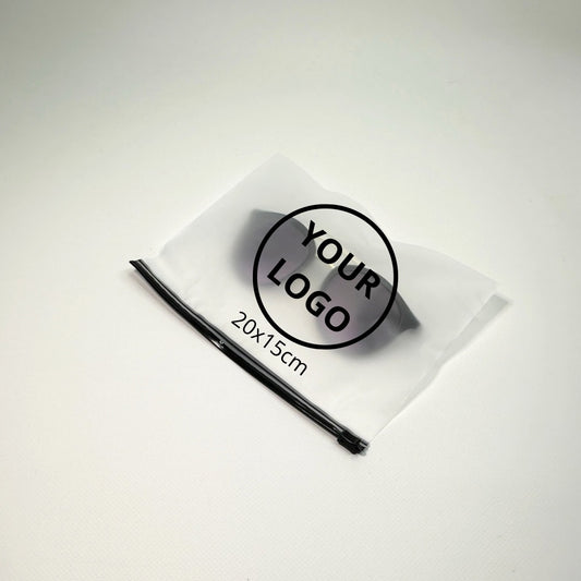 Custom Frosted Zipper Bags 20х15cm (7.8x5.9in) White