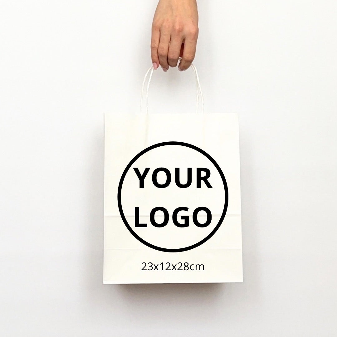 Custom paper bags 23х12х28cm (9x4.7x11in) White
