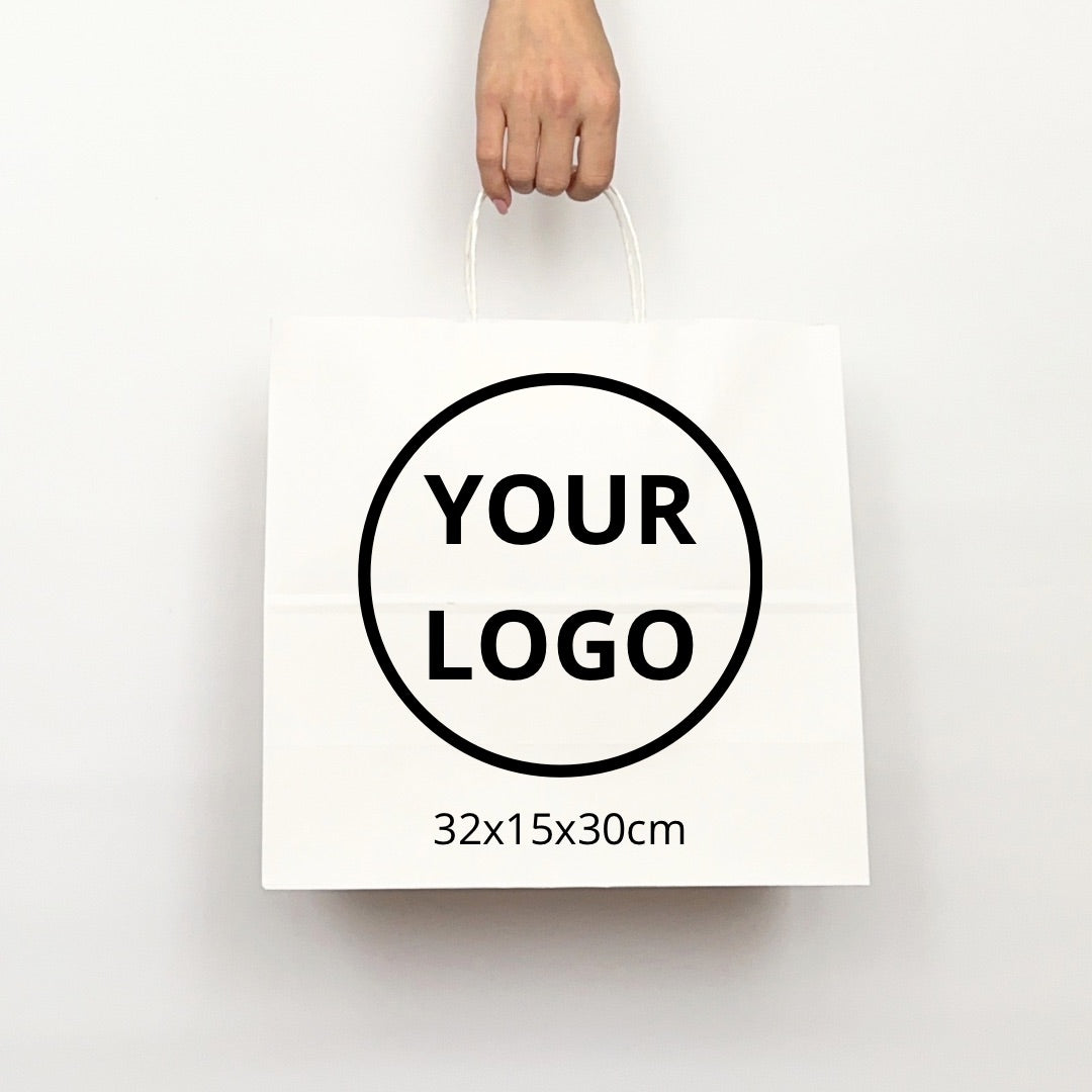 Custom paper bags 32х15х30cm (12.6x6x11.8in) White