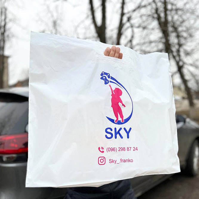 Custom Plastic Shopping Bags 50x60cm (19.6x23.6in) White