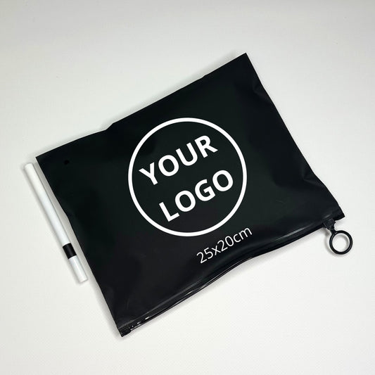 Custom Frosted Zipper Bags 25х20cm (9.8x7.9in) Black