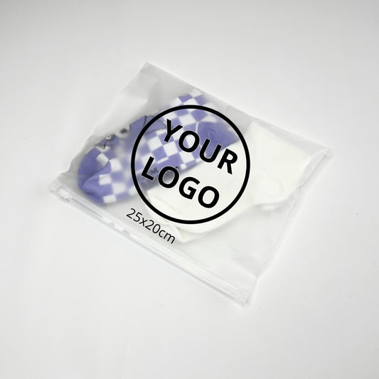 Custom Frosted Zipper Bags 25х20cm (9.8x7.9in) White