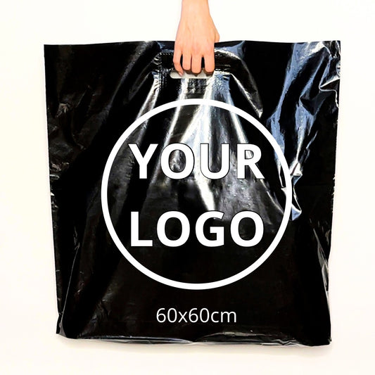 Custom Plastic Shopping Bags 60x60cm (23.6x23.6in) Black
