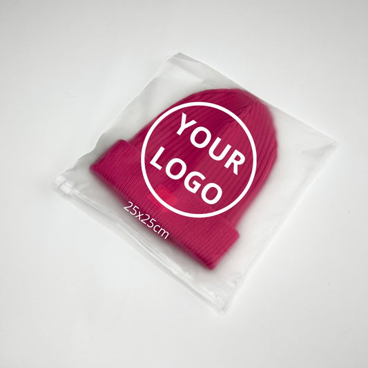 Custom Frosted Zipper Bags 25х25cm (9.8x9.8in) White