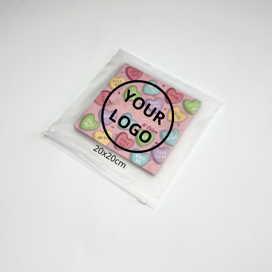 Custom Frosted Zipper Bags 20х20cm (7.9x7.9in) White