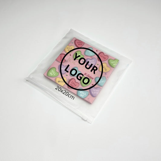 Custom Frosted Zipper Bags 20х20cm (7.9x7.9in) White
