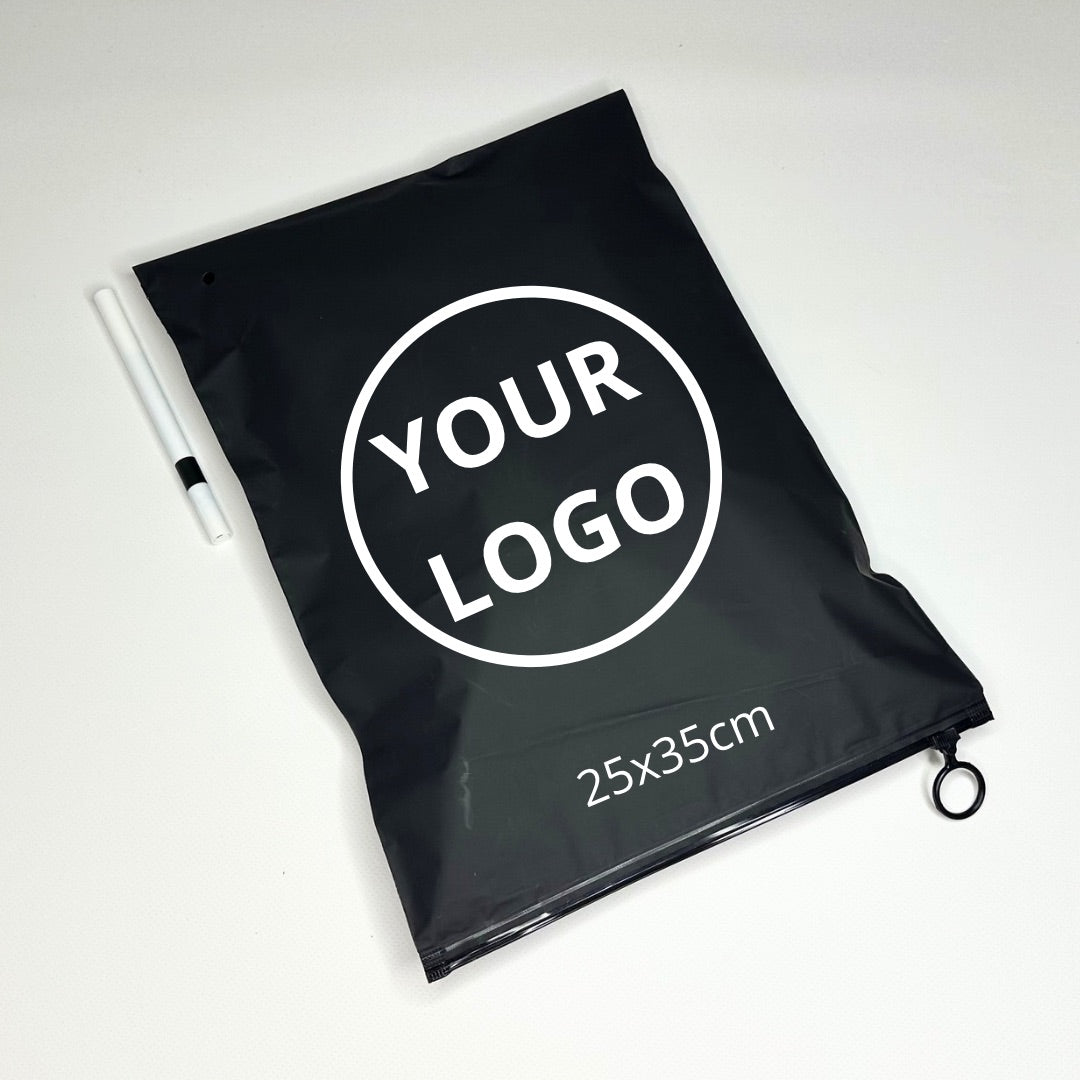 Custom Frosted Zipper Bags 30х40cm (11.8x15.7in) Black