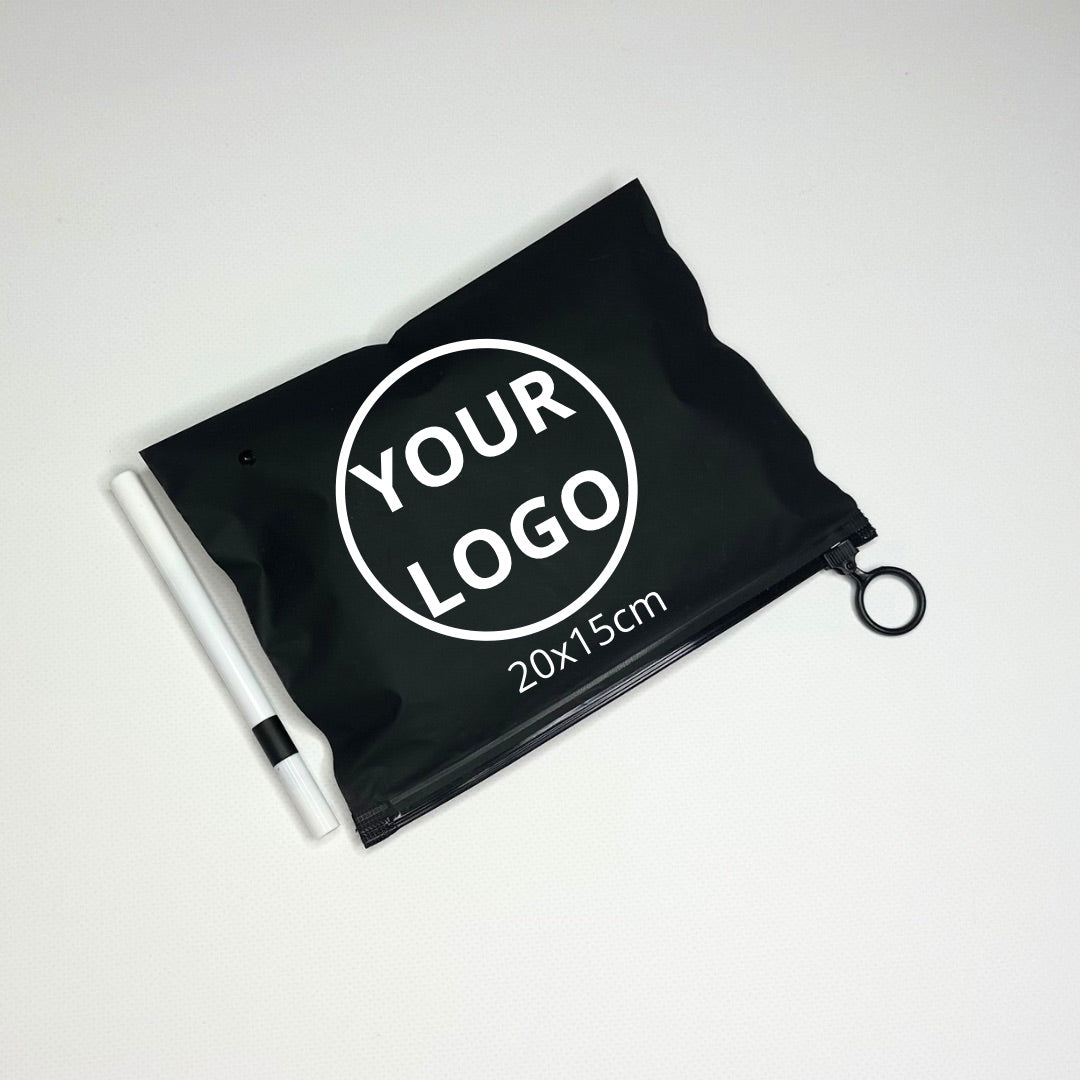 Custom Frosted Zipper Bags 20х15cm (7.8x5.9in) Black