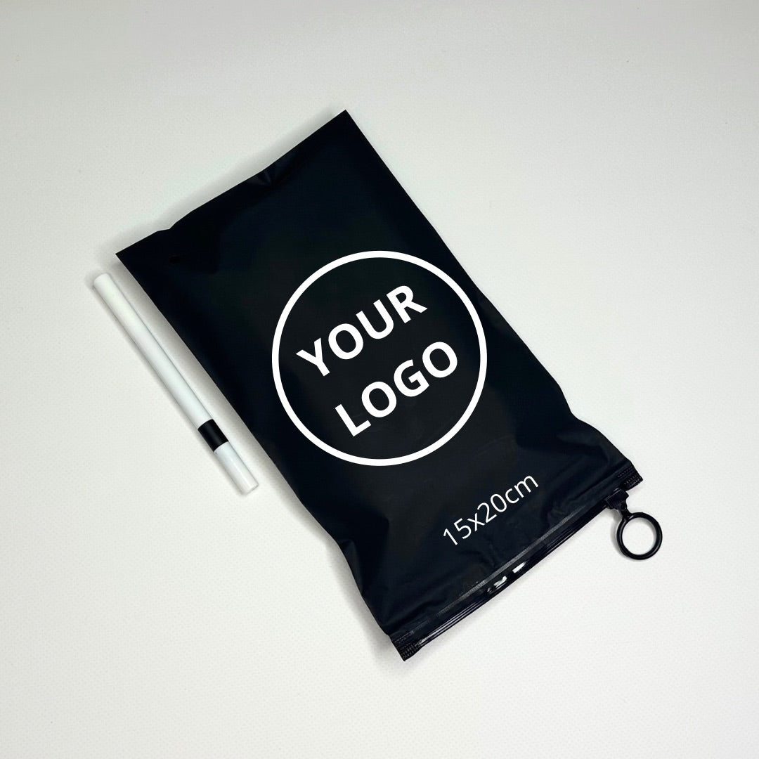 Custom Frosted Zipper Bags 15х20cm (5.9x7.9in) Black