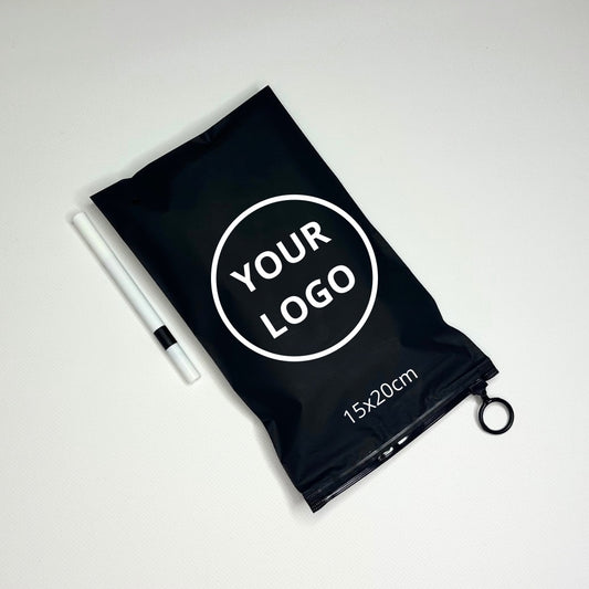 Custom Frosted Zipper Bags 15х20cm (5.9x7.9in) Black