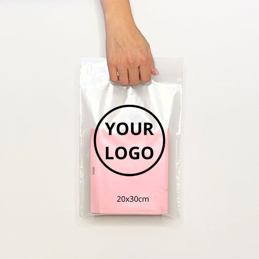 Custom Plastic Shopping Bags 20x30cm (7.9x11.8in) Transparent