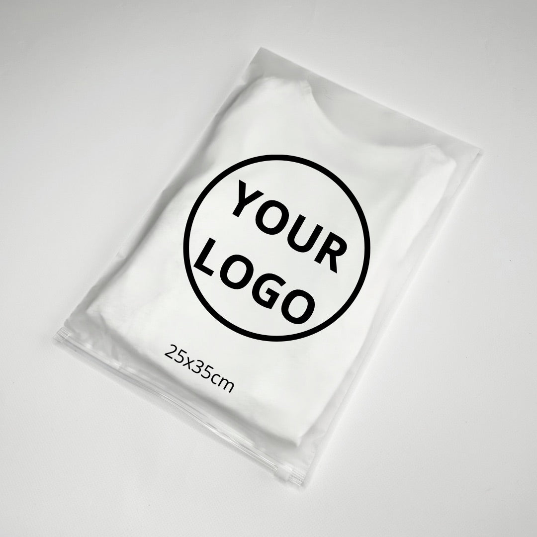 Custom Frosted Zipper Bags 25х35cm (9.8x13.8in) White