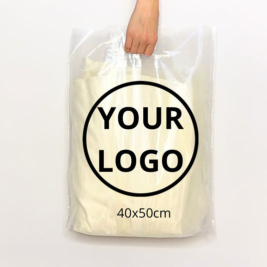 Custom Plastic Shopping Bags 40x50cm (15.7x19.6in) Transparent