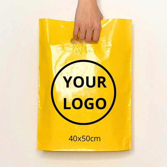 Custom Plastic Shopping Bags 40x50cm (15.7x19.6in) Yellow