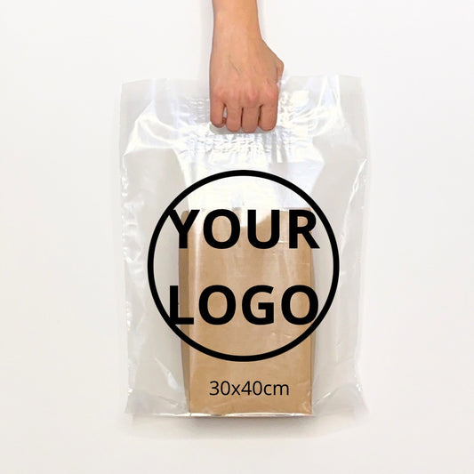 Custom Plastic Shopping Bags 30x40cm (11.8x15.7in) Transparent