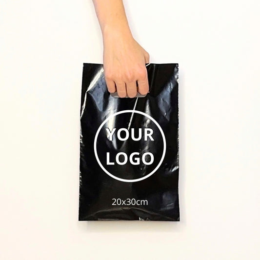 Custom Plastic Shopping Bags 20x30cm (7.9x11.8in) Black