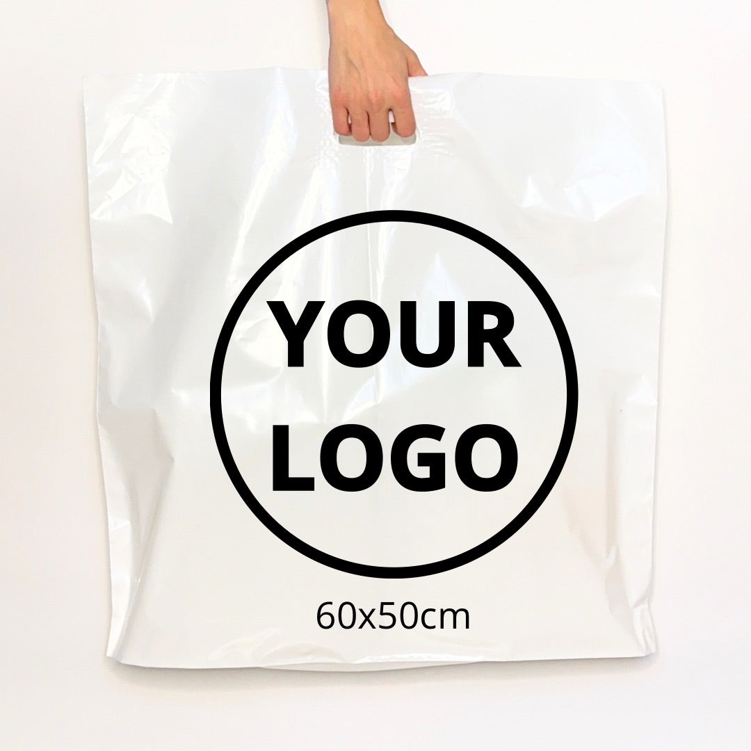 Custom Plastic Shopping Bags 60x50cm (23.6x19.7in) White