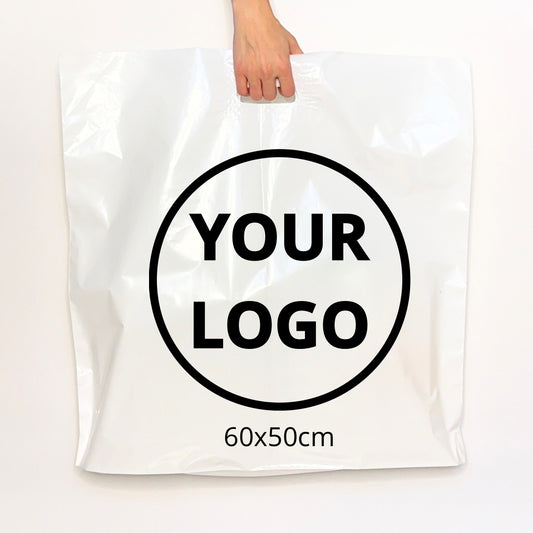 Custom Plastic Shopping Bags 60x50cm (23.6x19.7in) White