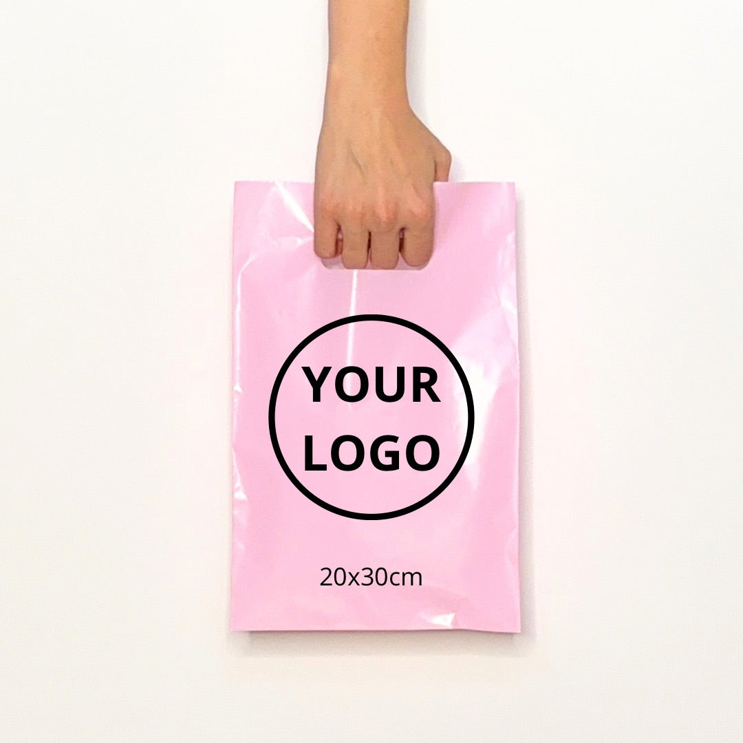 Custom Plastic Shopping Bags 20x30cm (7.9x11.8in) Pink