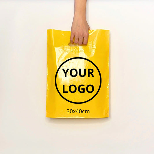 Custom Plastic Shopping Bags 30x40cm (11.8x15.7in) Yellow