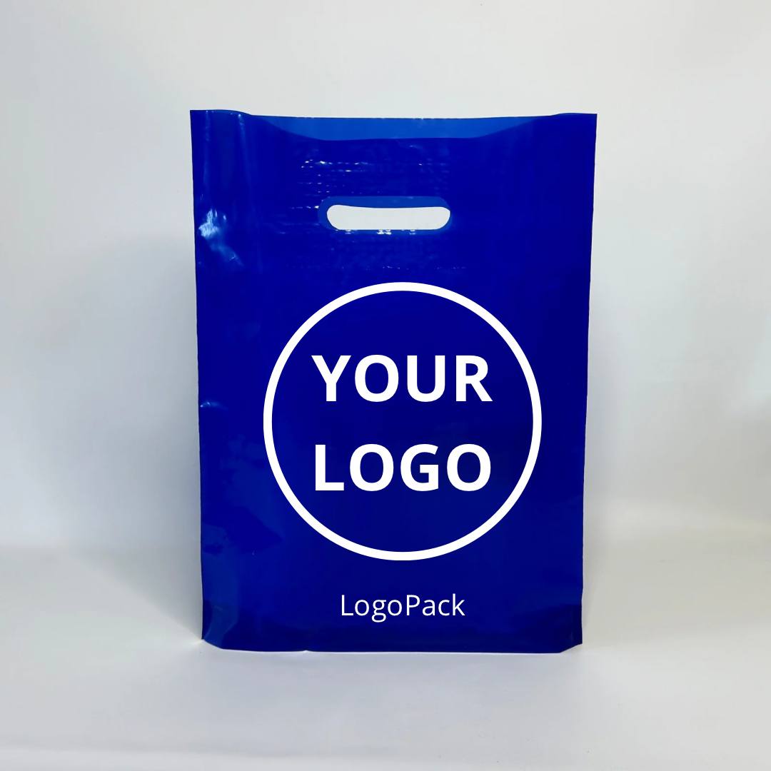 Custom Plastic Shopping Bags 40x50cm (15.7x19.6in) Blue