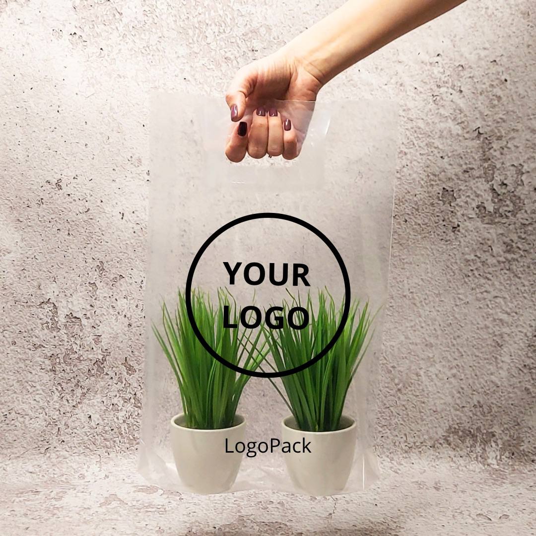 Custom Plastic Shopping Bags 20x30cm (7.9x11.8in) Transparent