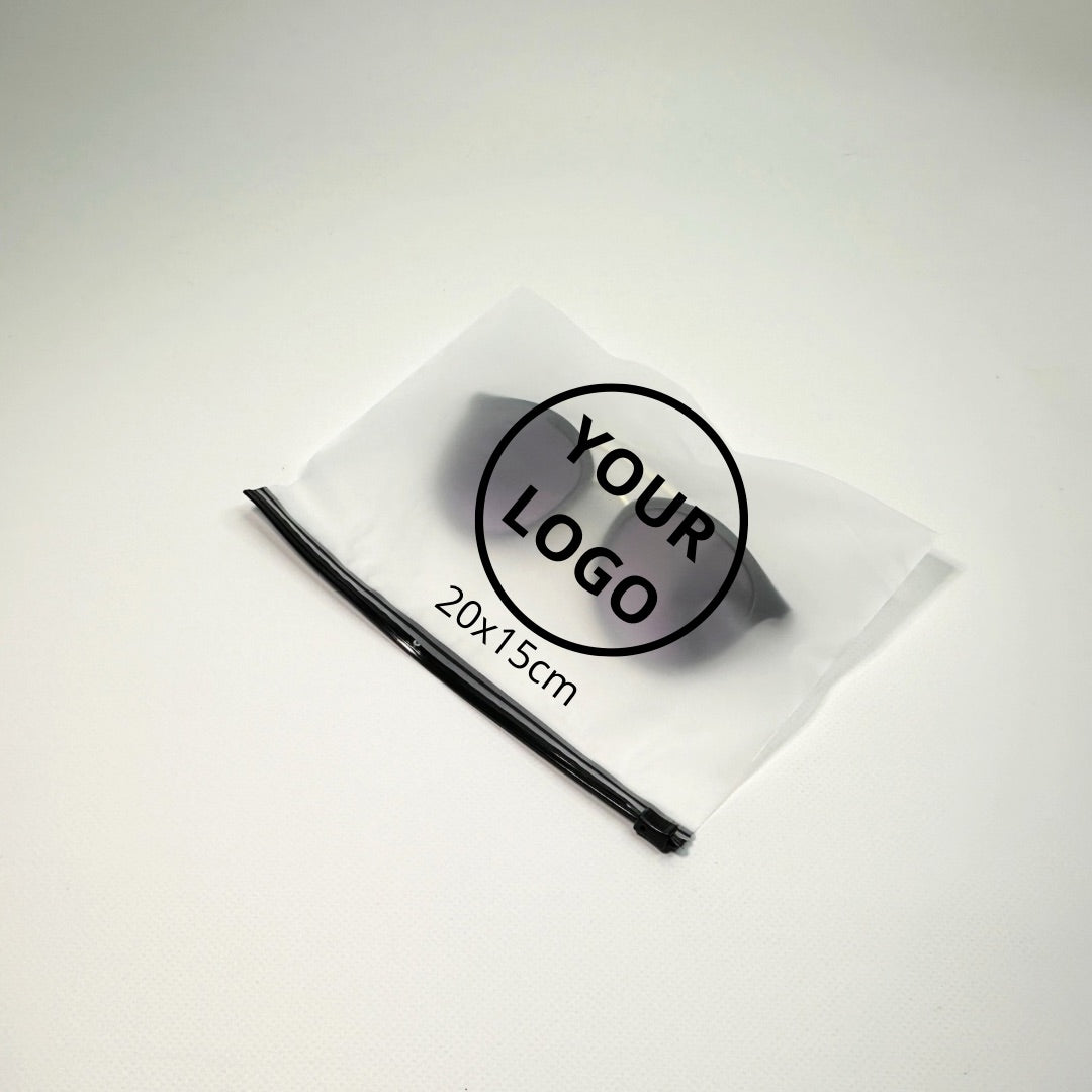 Custom Frosted Zipper Bags 20х15cm (7.8x5.9in) White