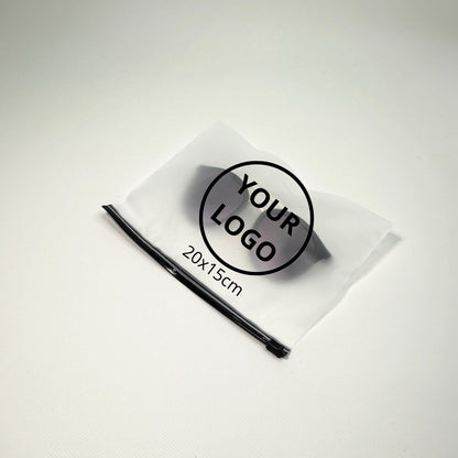 Custom Frosted Zipper Bags 20х15cm (7.8x5.9in) White