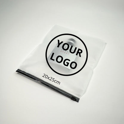 Custom Frosted Zipper Bags 20х25cm (7.9x9.8in) White