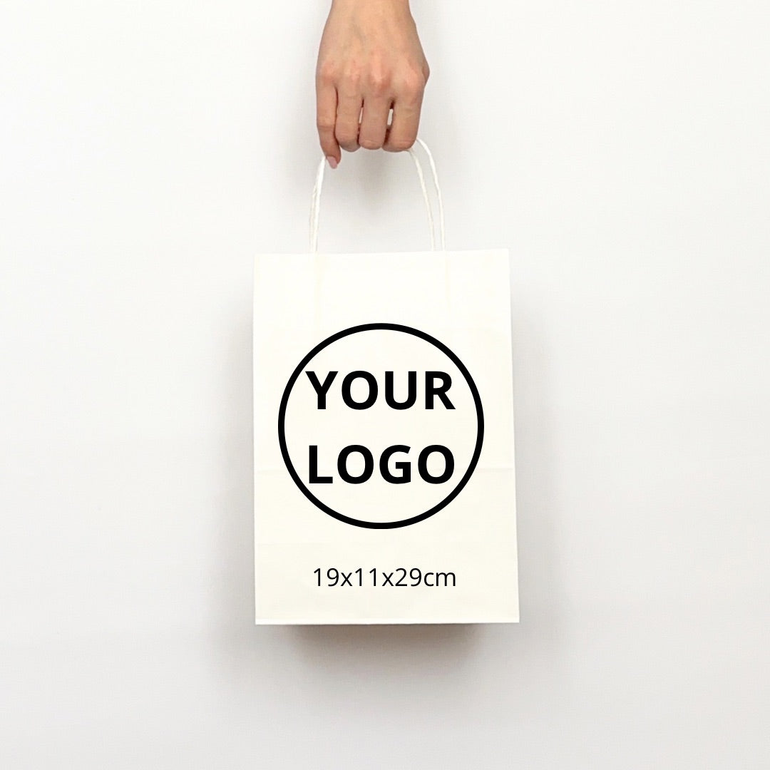 Custom paper bags 19х11х29cm (7.4x4.3x11.4in) White