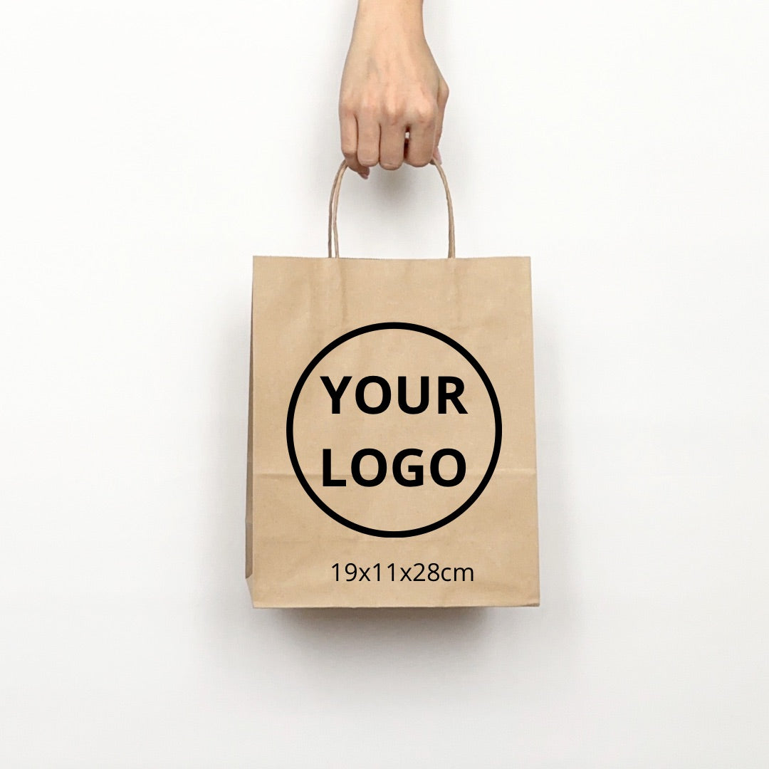 Custom paper bags 19х11х28cm (7.4x4.3x11in) Brown