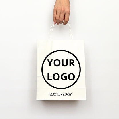 Custom paper bags 23х12х28cm (9x4.7x11in) White