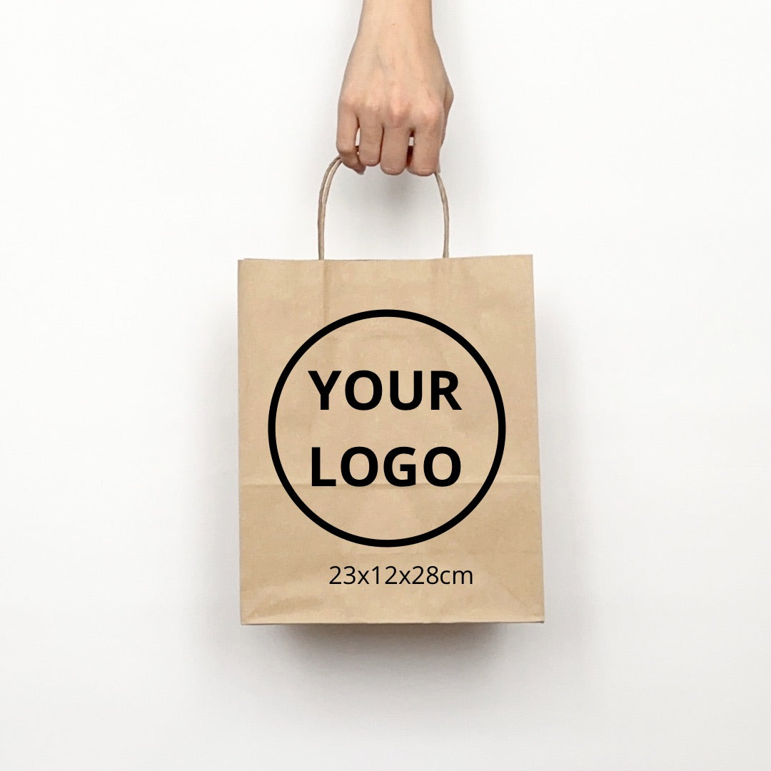 Custom paper bags 23х12х28cm (9x4.7x11in) Brown
