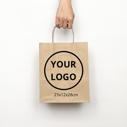 Custom paper bags 23х12х28cm (9x4.7x11in) Brown