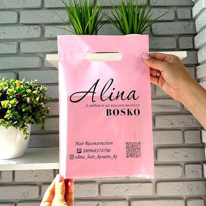 Custom Plastic Shopping Bags 20x30cm (7.9x11.8in) Pink