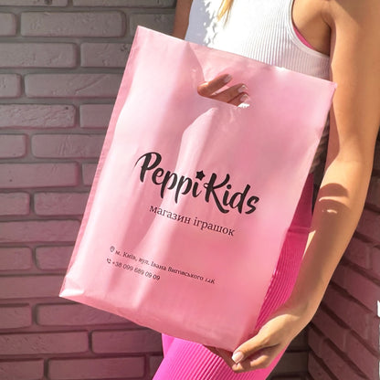 Custom Plastic Shopping Bags 30x40cm (11.8x15.7in) Pink