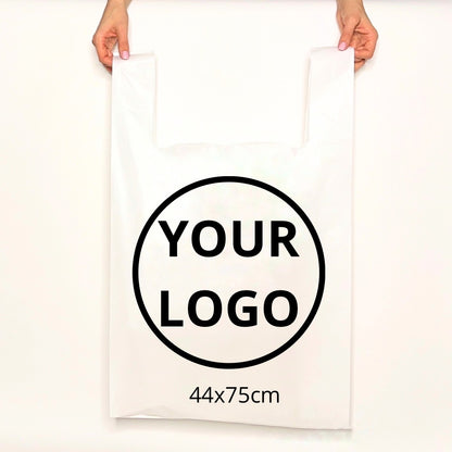 T-shirt bag with a logo 44х18х75cm (17.3x7x29.5in) White