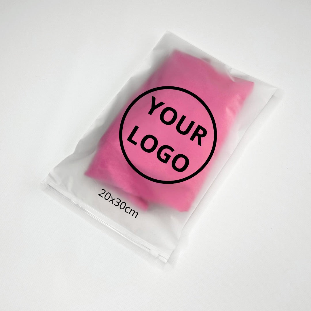 Custom Frosted Zipper Bags 20х30cm (7.9x11.8in) White