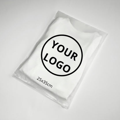 Custom Frosted Zipper Bags 25х35cm (9.8x13.8in) White