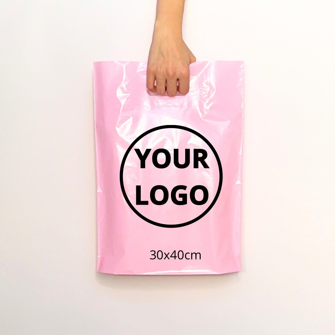 Custom Plastic Shopping Bags 30x40cm (11.8x15.7in) Pink