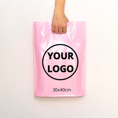 Custom Plastic Shopping Bags 30x40cm (11.8x15.7in) Pink