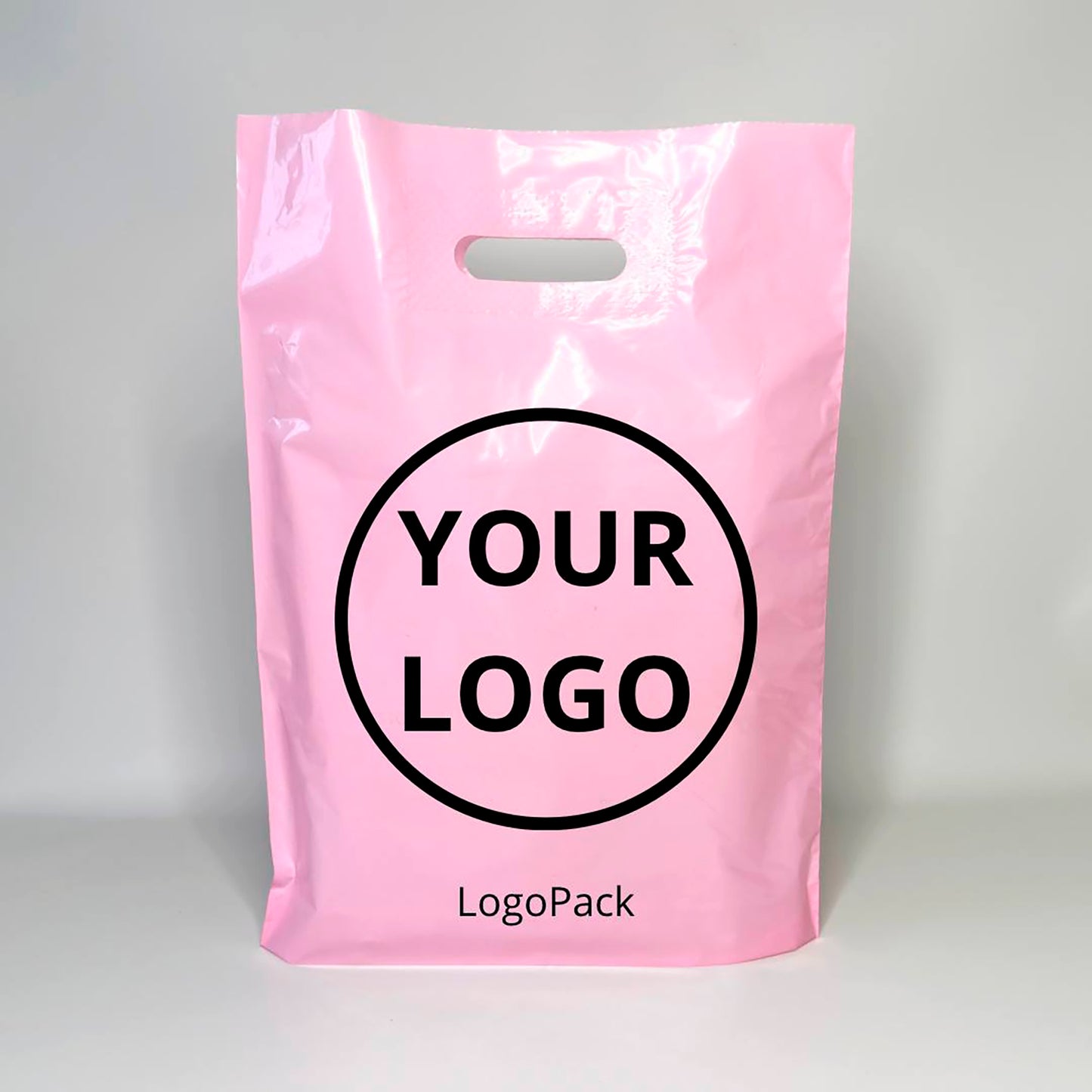 Custom Plastic Shopping Bags 30x40cm (11.8x15.7in) Pink