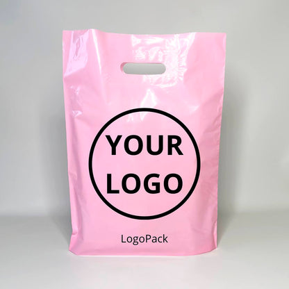 Custom Plastic Shopping Bags 30x40cm (11.8x15.7in) Pink