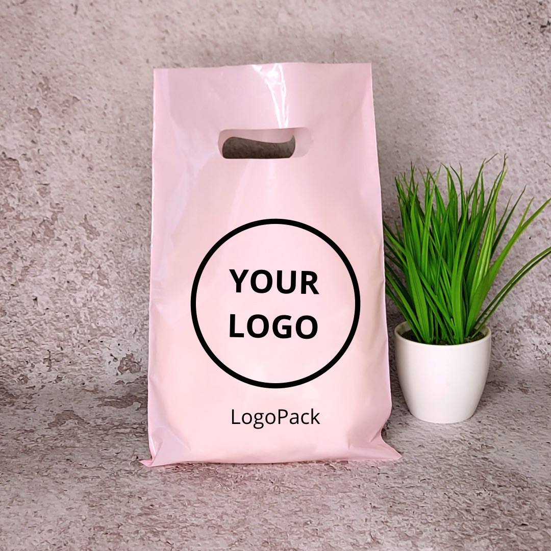 Custom Plastic Shopping Bags 20x30cm (7.9x11.8in) Pink