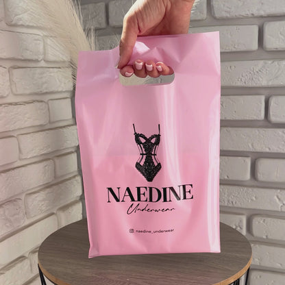 Custom Plastic Shopping Bags 20x30cm (7.9x11.8in) Pink
